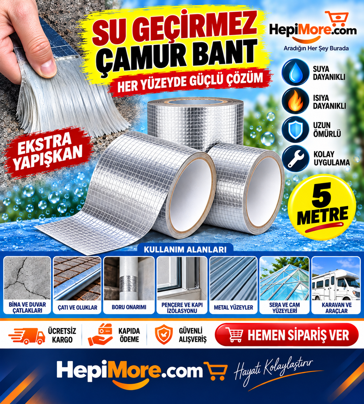 Su Geçirmez Çamur Bant ( 5 Metre )