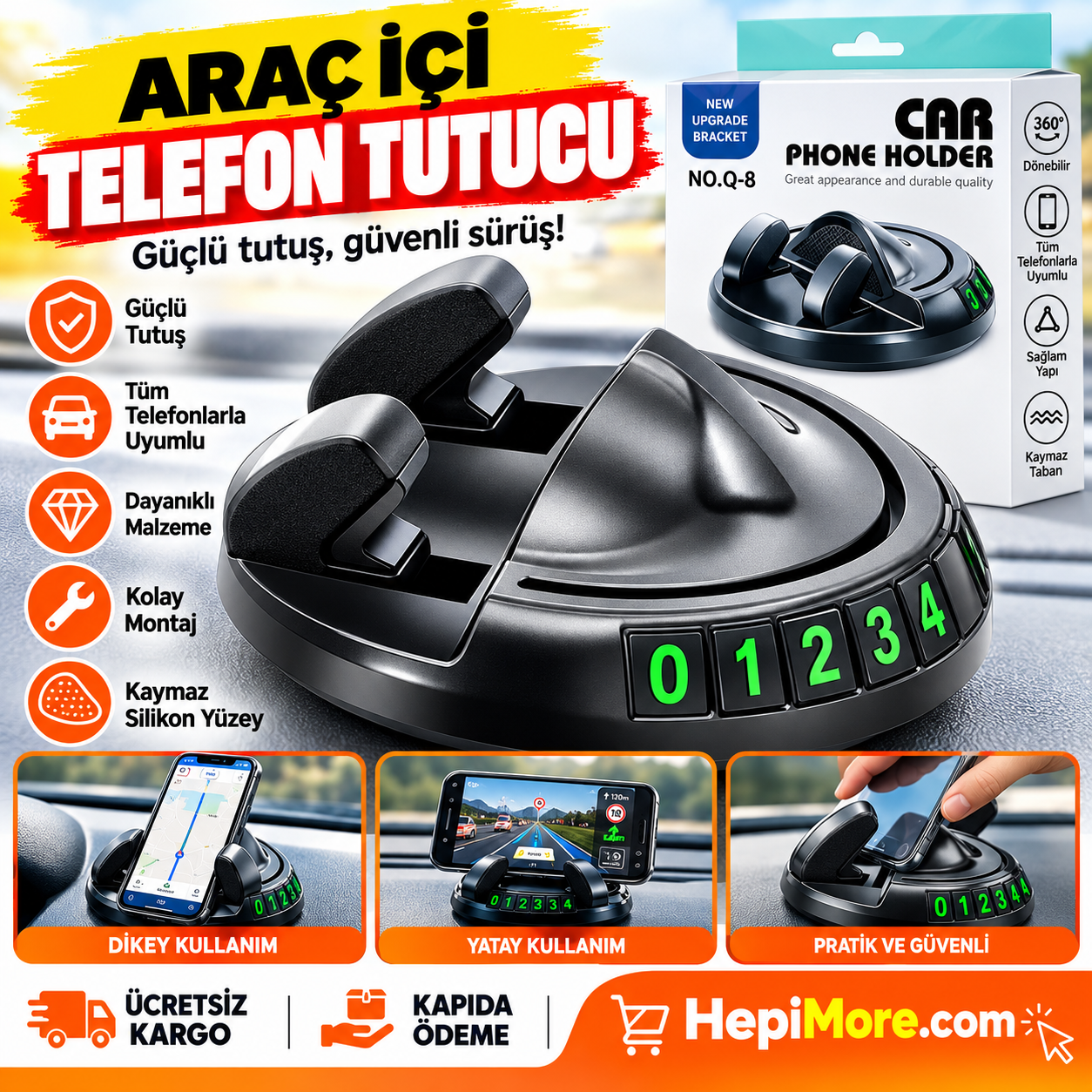360 Numaratörlü Telefon Tutucu