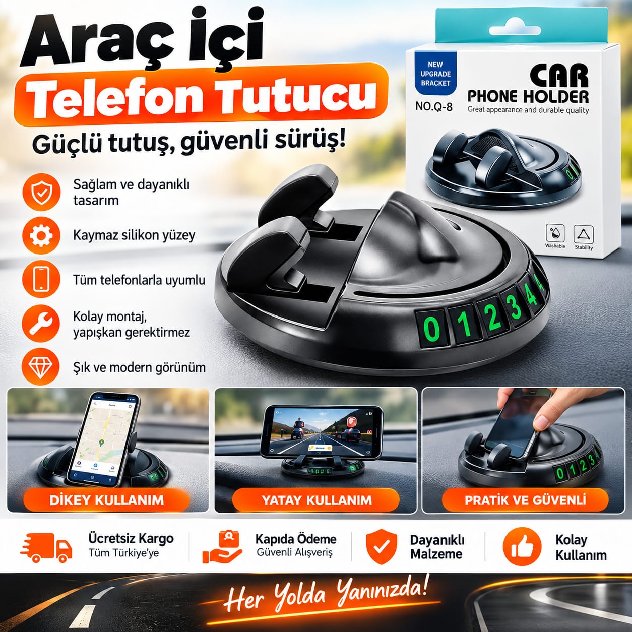 360 Numaratörlü Telefon Tutucu